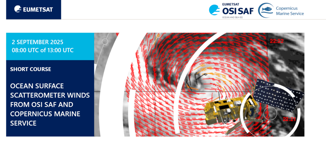 Webinar anouncement "Ocean surface scatterometer winds from OSI SAF and Copernicus Marine Service"