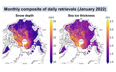 w and ice thickness dataset from space-borne freeboard measurements for evaluating the sensitivity of the snow microwave radiative transfer model (SMRT)
