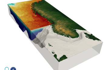 artist impression displaying the Norkyst modelisation of Norway coastal areas.