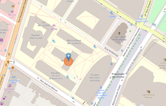 extracty from Open Street Map displaying the place GHRSST25 symposium will take place