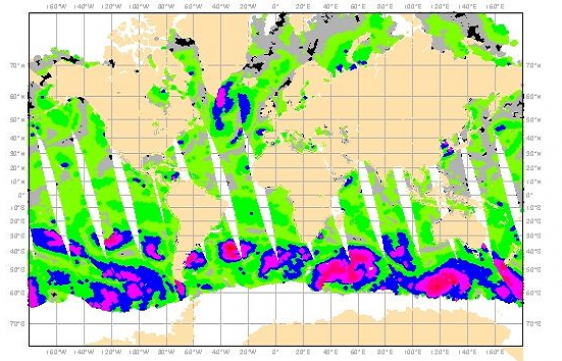 Daily coverage of ascending HY-2B orbits